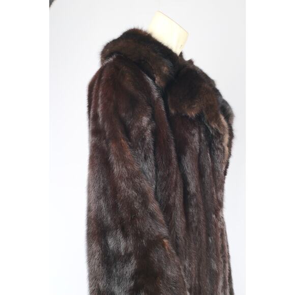 Vintage Hollywood Furs Dark Brown Long Mink Fur Winter Coat Women’s Size S Warm - Picture 6 of 16